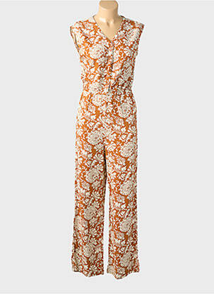 Combi-pantalon col rond manches courtes marron LE TEMPS DES CERISES fille