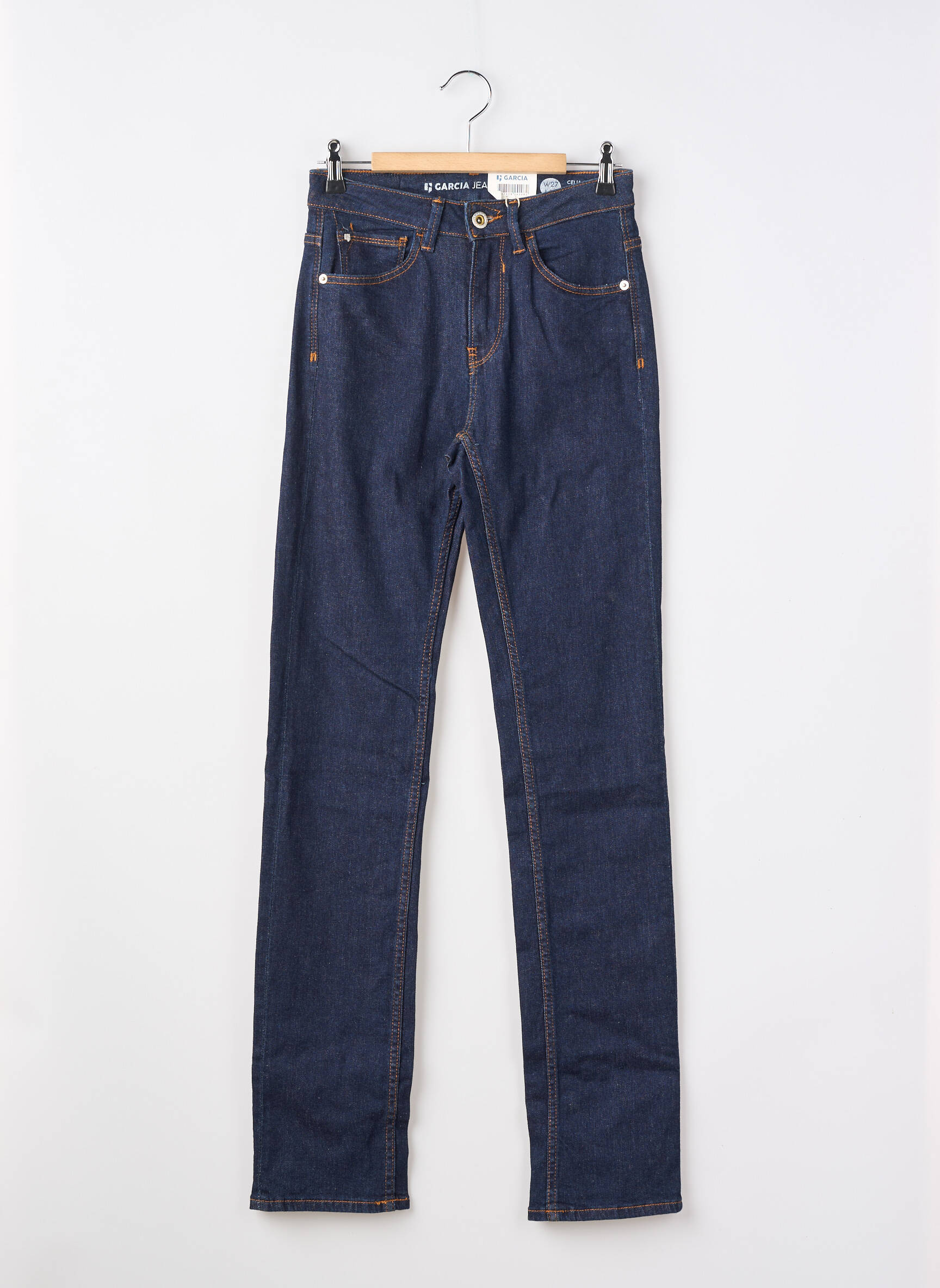Jeans coupe slim tissage brut taille normale bleu GARCIA femme