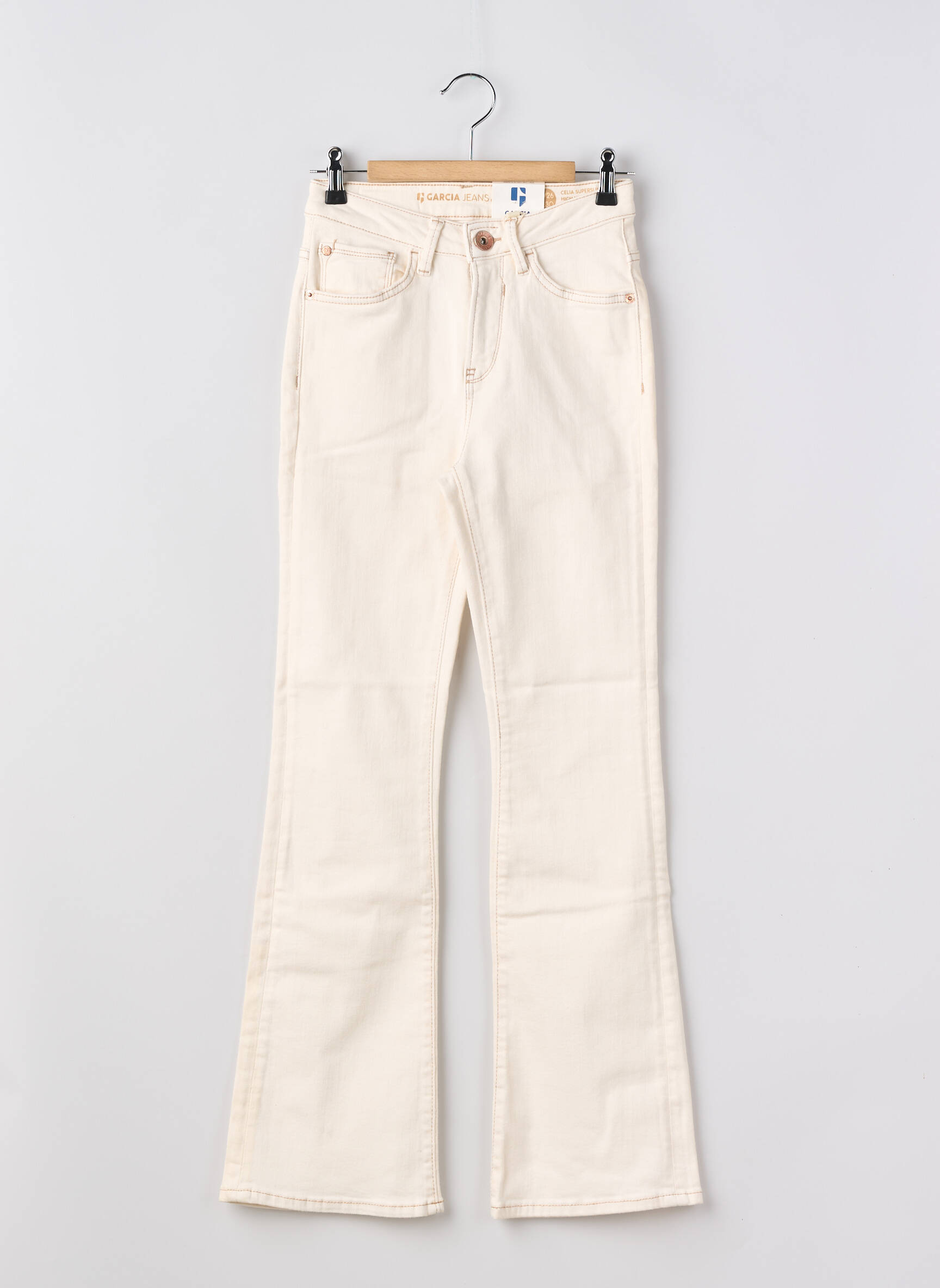 Jean coupe flare taille normale taille normale beige GARCIA femme