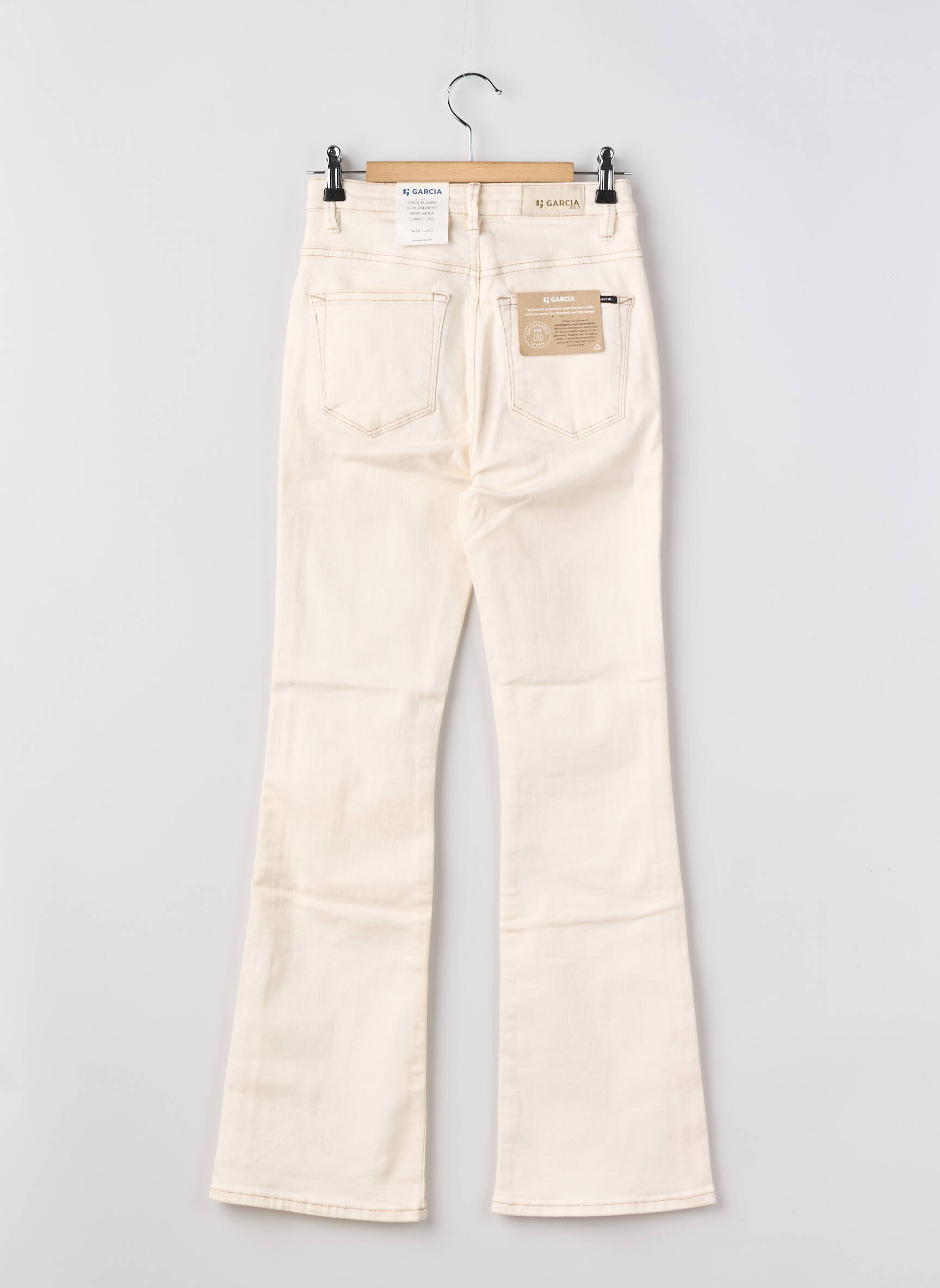Jean coupe flare taille normale taille normale beige GARCIA femme
