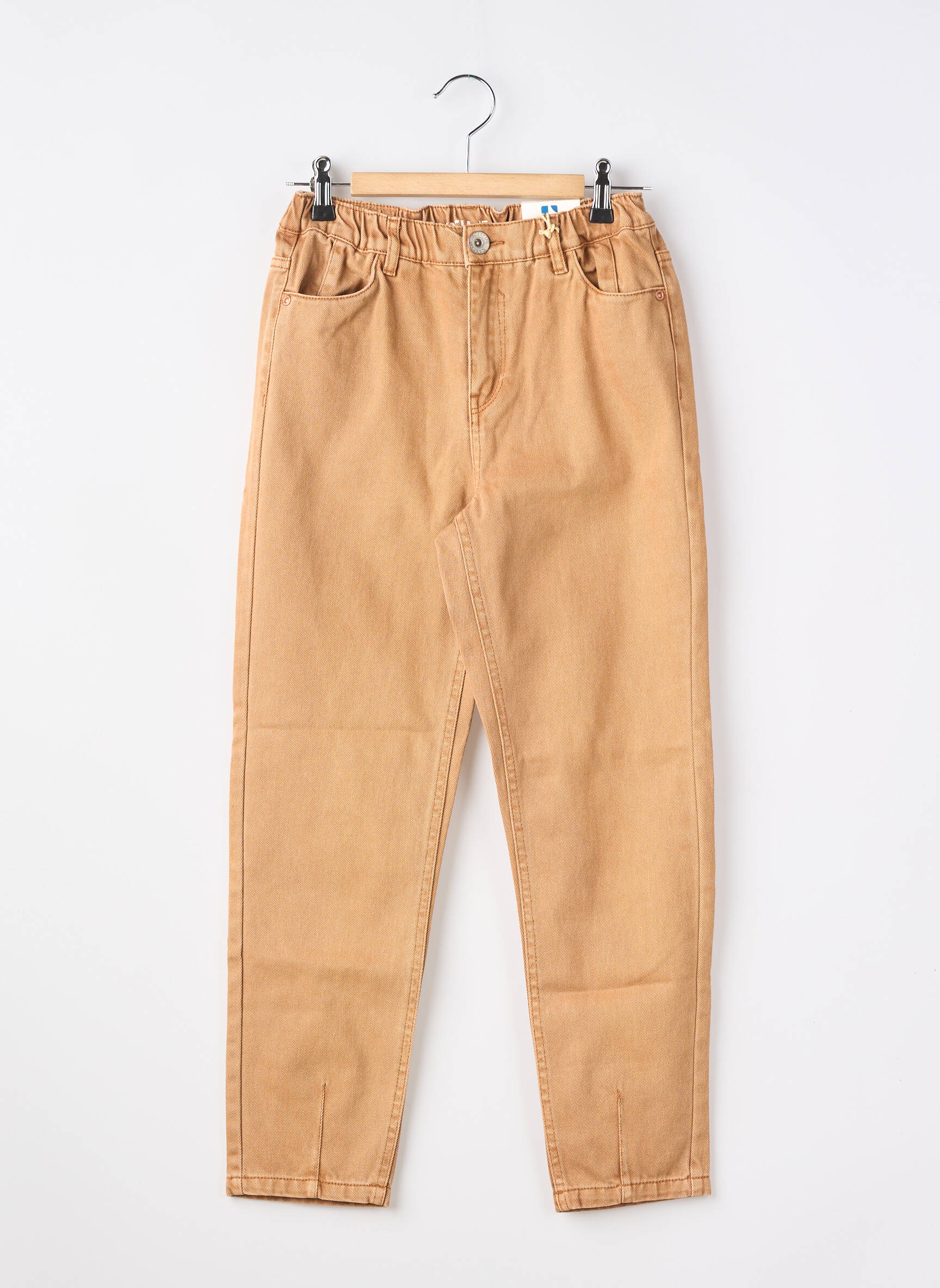 Jean coupe mom taille normale taille élastique marron GARCIA fille
