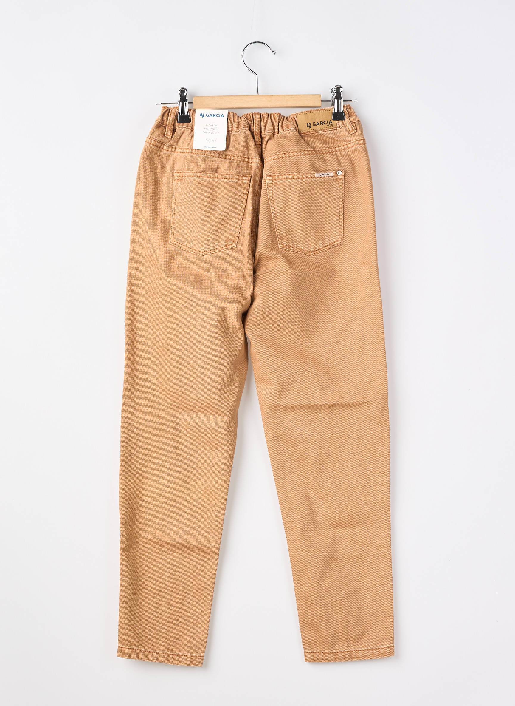 Jean coupe mom taille normale taille élastique marron GARCIA fille