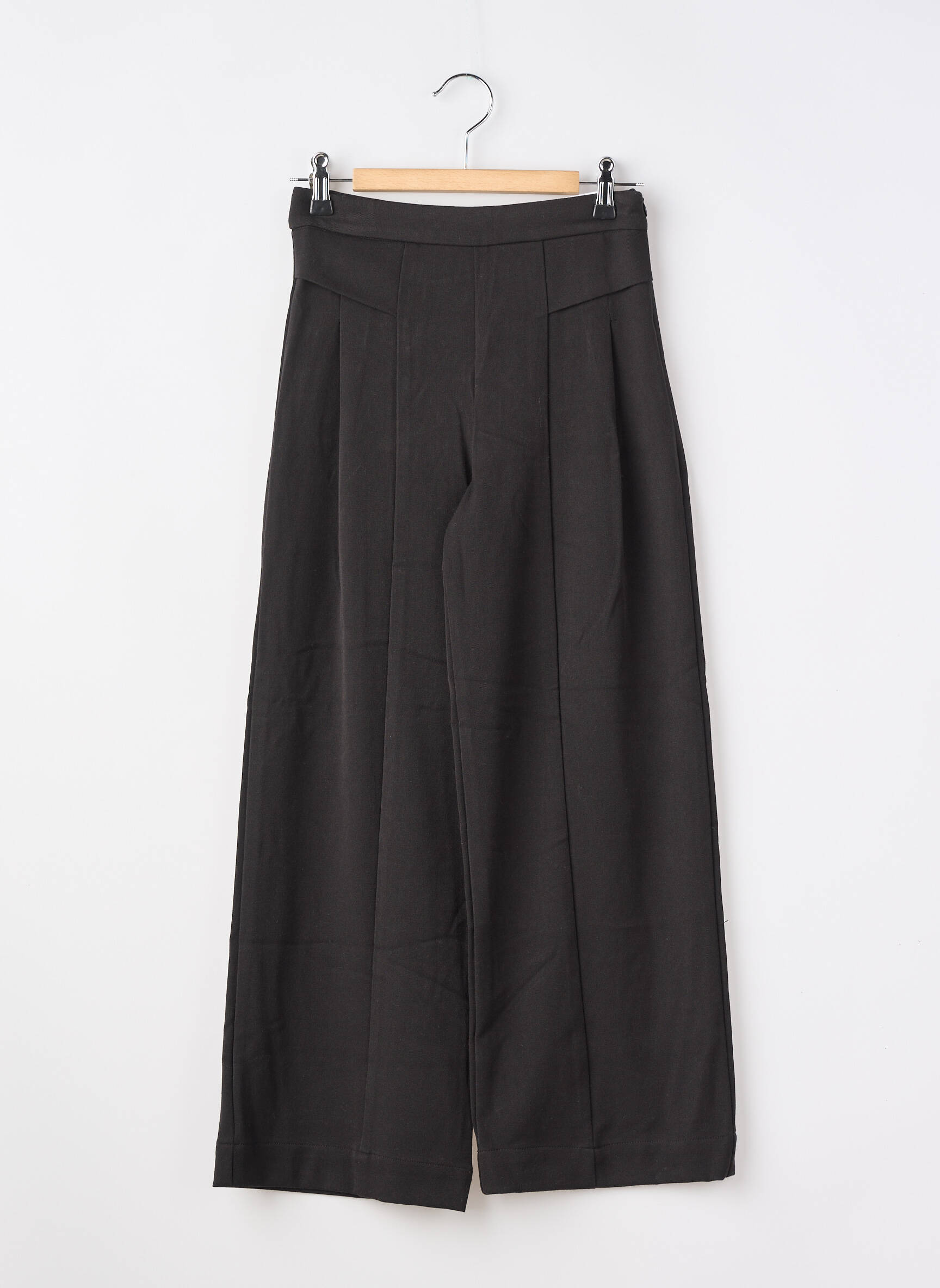 Pantalon large tissage popeline noir MAYORAL fille