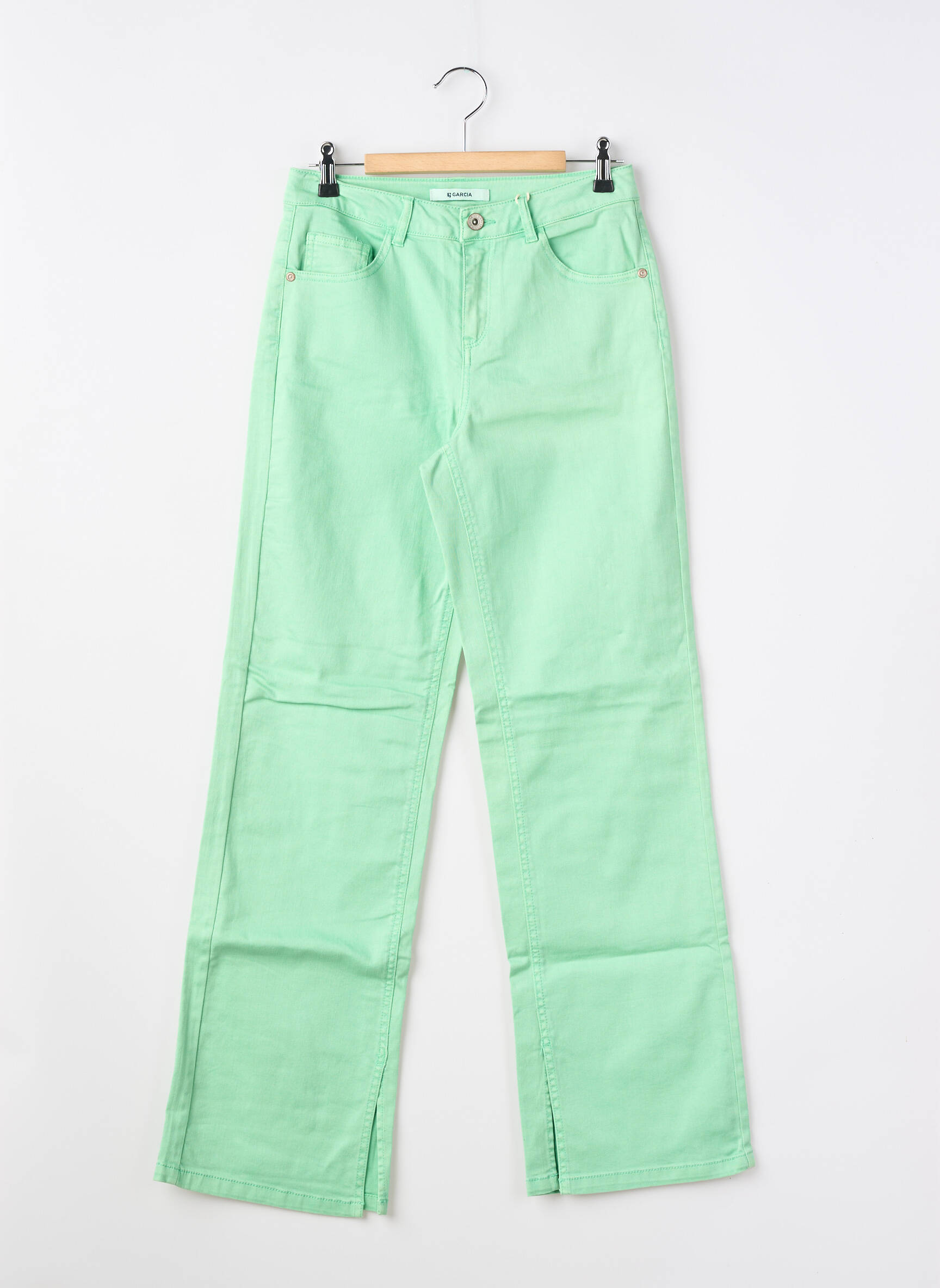 Jeans coupe droite taille normale vert GARCIA fille