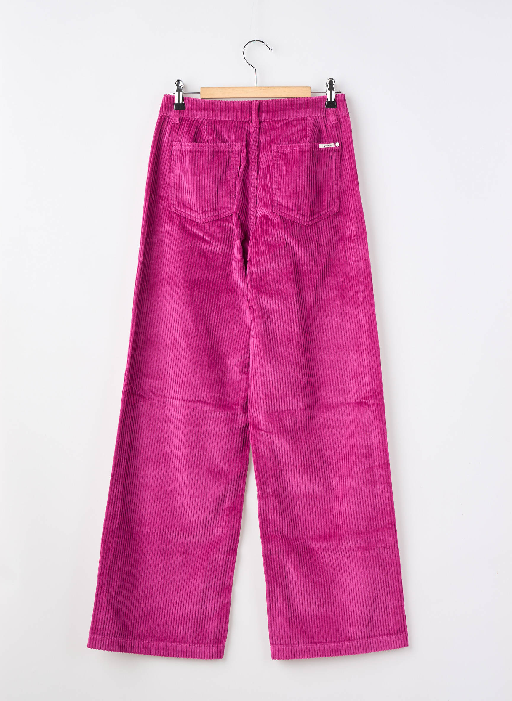 Pantalon droit fermeture zippée sous rabat boutonné violet GARCIA fille