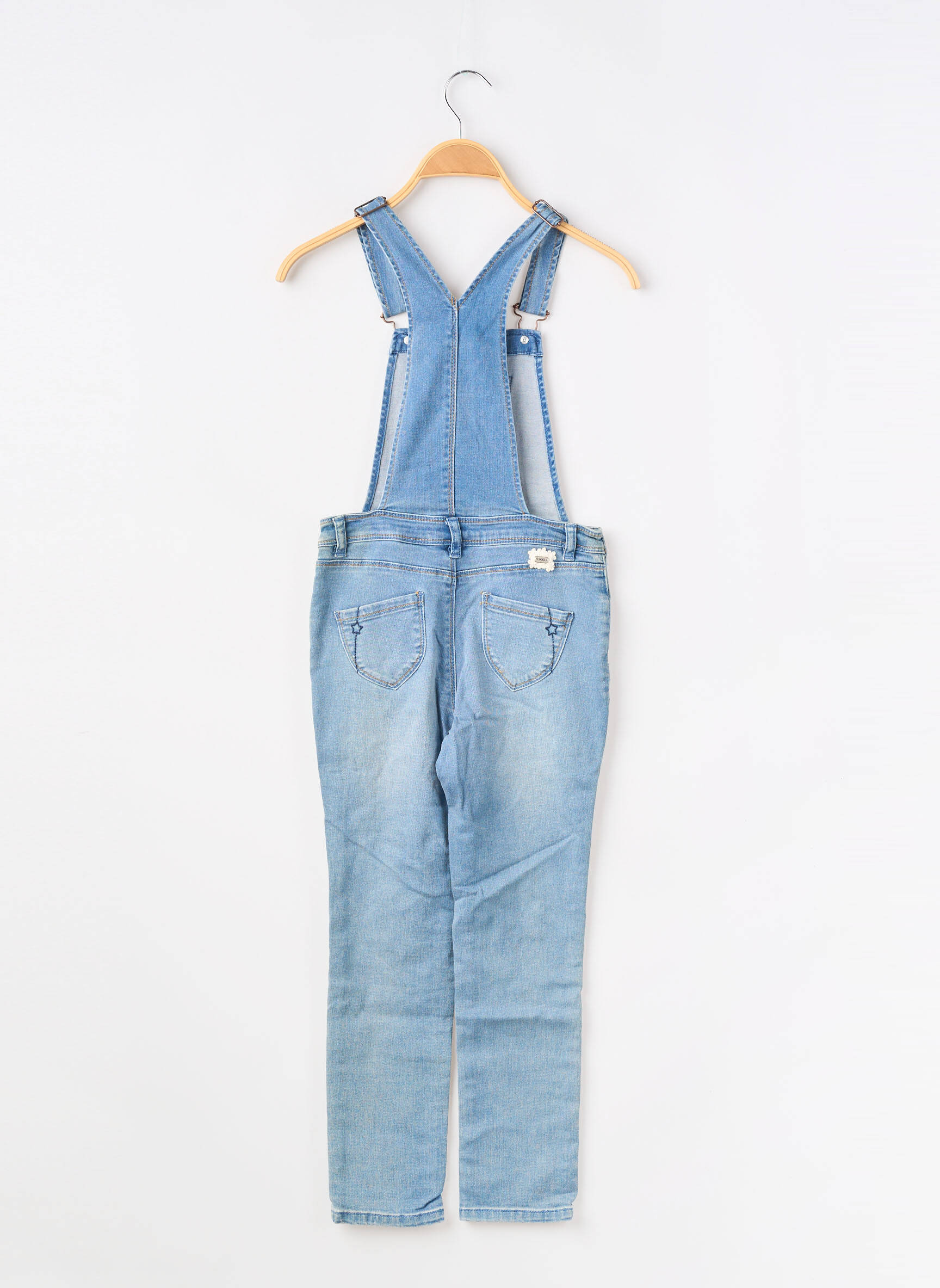 Salopette broderie fines bretelles bleu IKKS fille