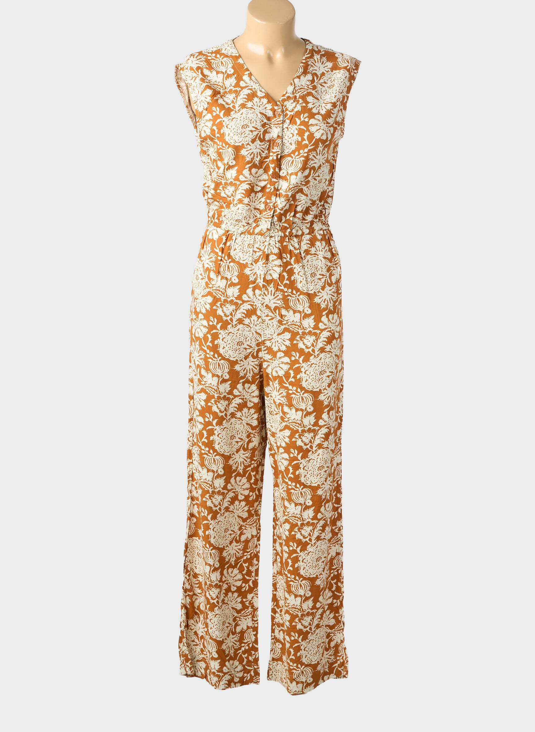 Combi-pantalon col rond manches courtes marron LE TEMPS DES CERISES fille