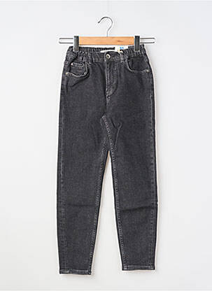 Jean coupe mom taille normale taille élastique noir GARCIA fille