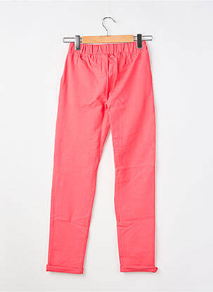 Pantalon slim tissage popeline taille élastique rose GEISHA fille