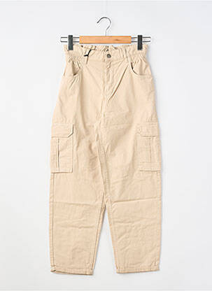 Pantalon cargo tissage popeline taille élastique beige TEDDY SMITH fille
