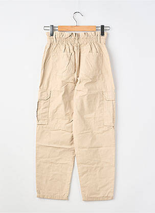 Pantalon cargo tissage popeline taille élastique beige TEDDY SMITH fille