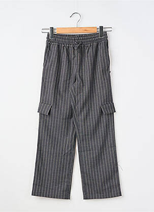 Pantalon cargo fermeture liens à nouer taille élastique noir LE TEMPS DES CERISES fille