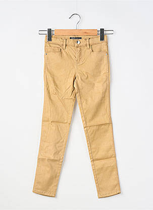 Pantalon slim tissage popeline marron GUESS fille