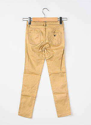 Pantalon slim tissage popeline marron GUESS fille