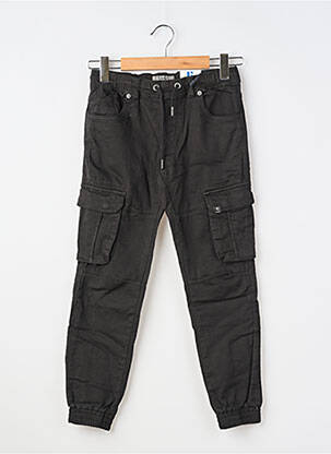 Pantalon cargo tissage popeline taille élastique noir GARCIA garçon