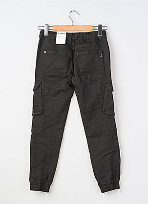 Pantalon cargo tissage popeline taille élastique noir GARCIA garçon