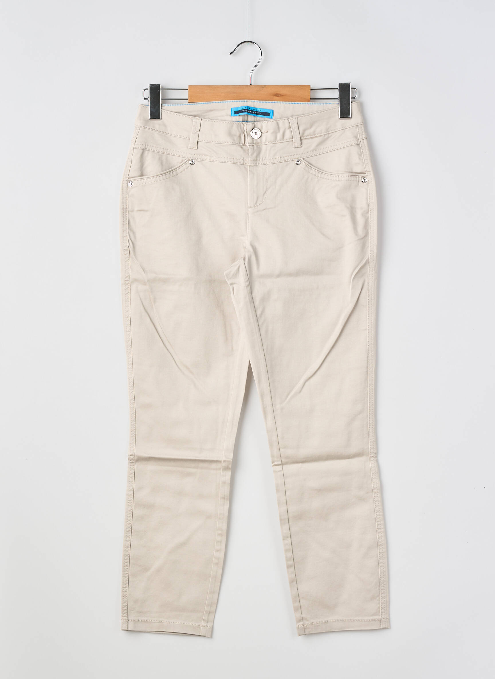 Pantalon slim tissage popeline taille normale gris STREET ONE femme