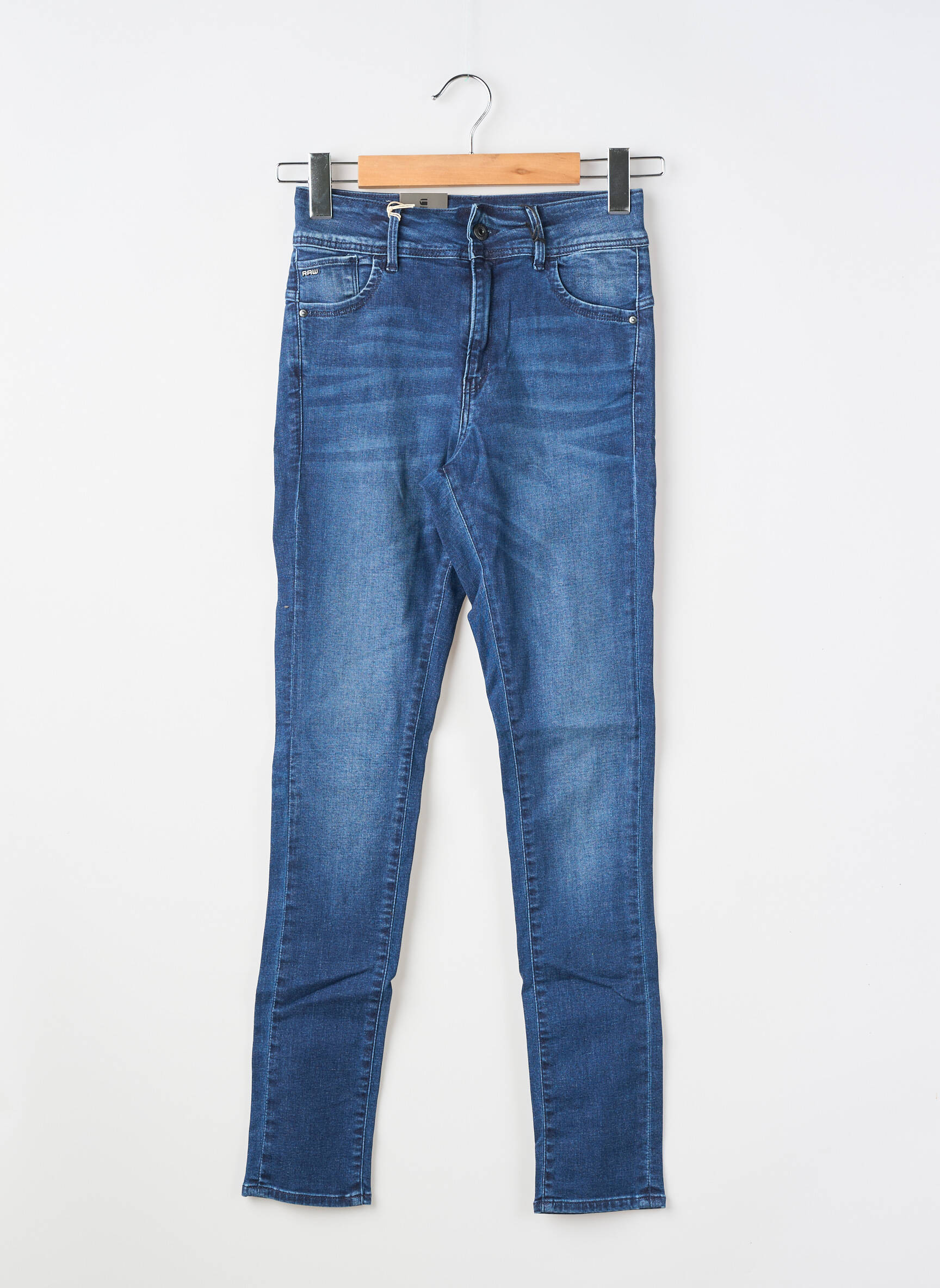 Jeans coupe slim tissage brut bleu RAW-7 fille