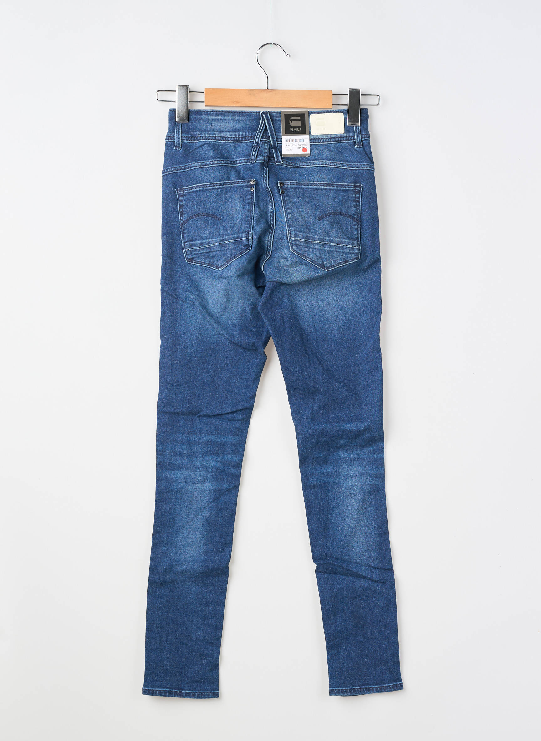 Jeans coupe slim tissage brut bleu RAW-7 fille
