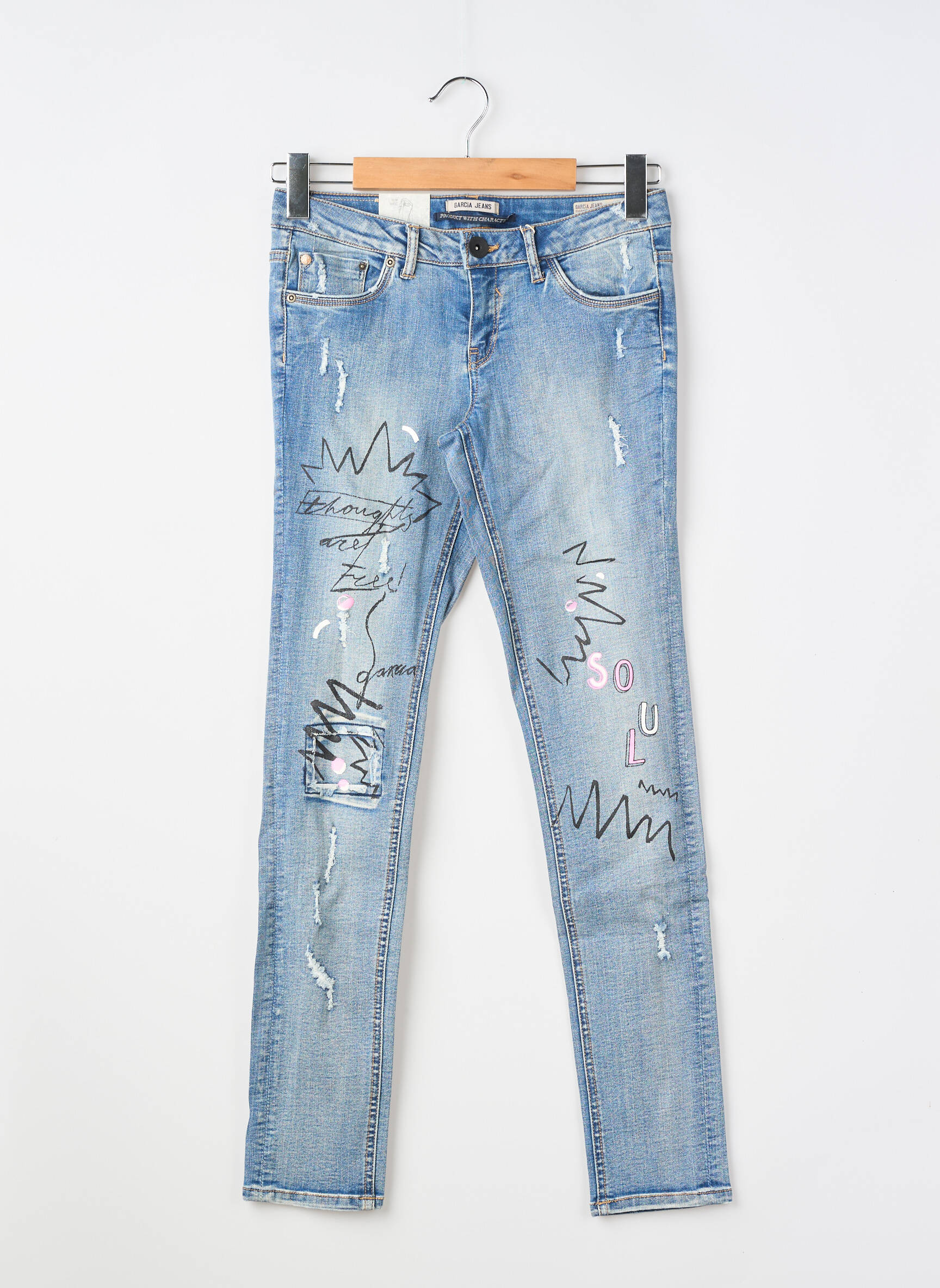 Jeans coupe slim taille normale bleu GARCIA fille