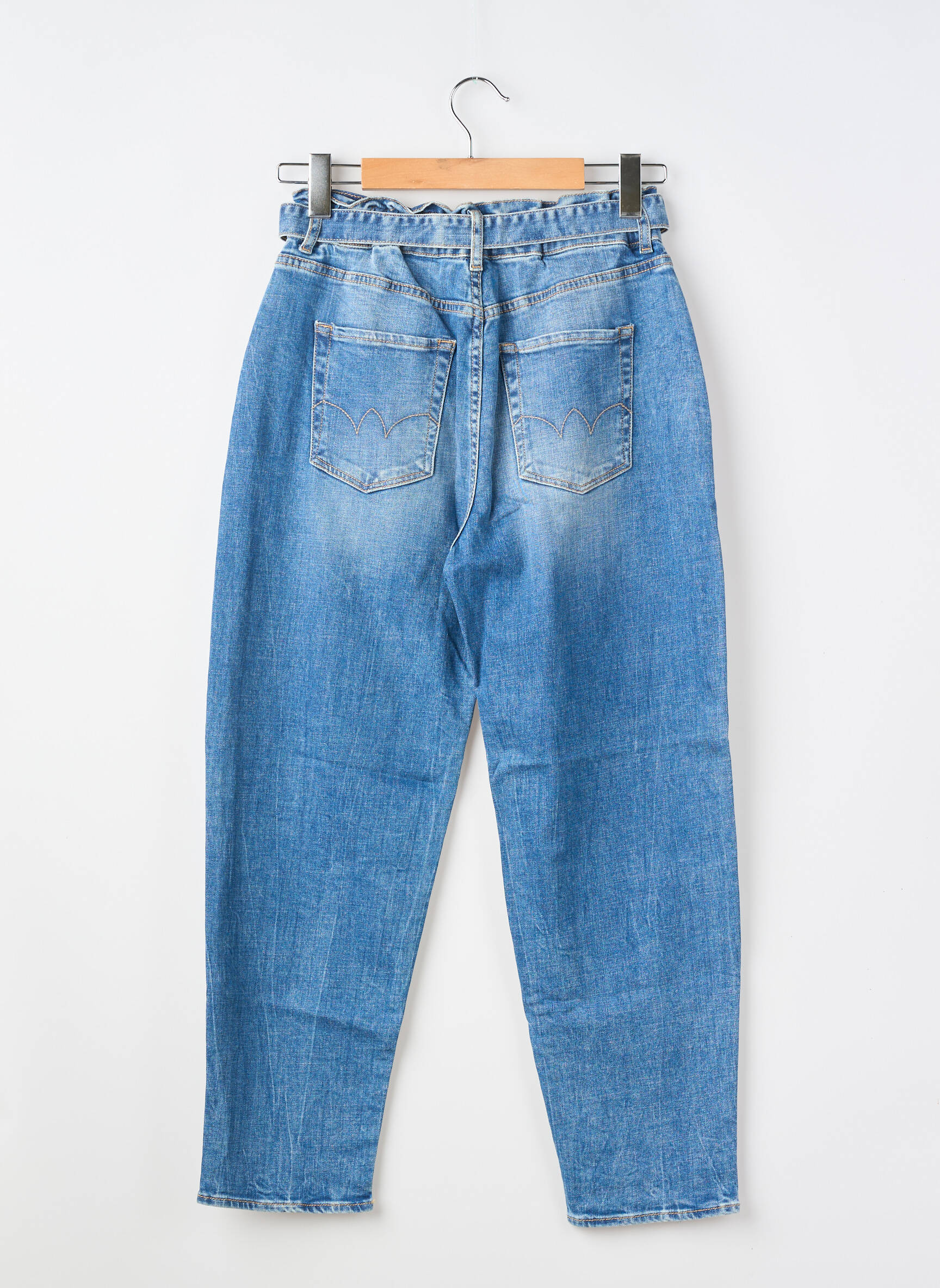 Jeans coupe large taille élastique taille élastique bleu LE TEMPS DES CERISES fille