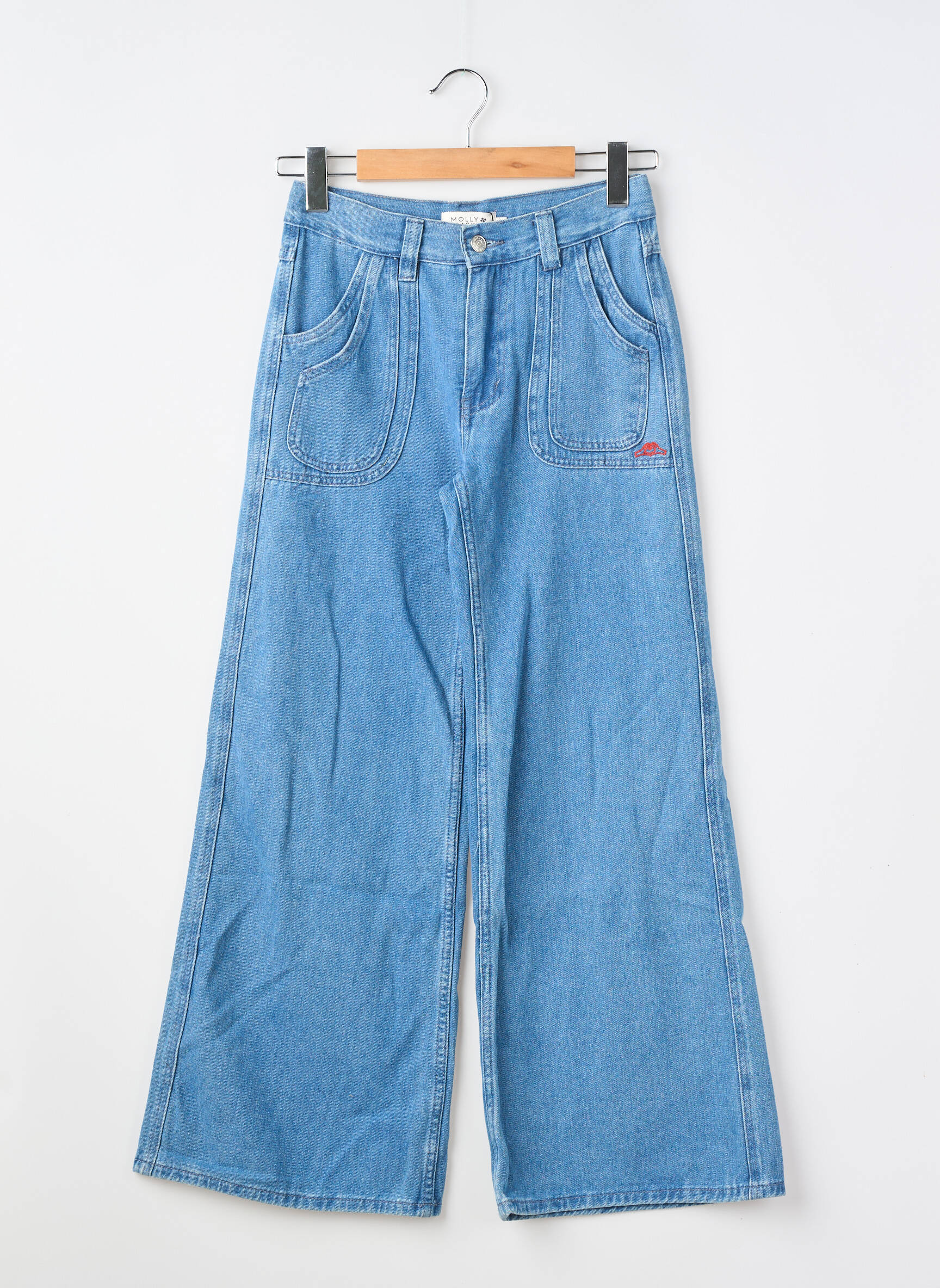 Jeans coupe large poches bleu MOLLY BRACKEN fille