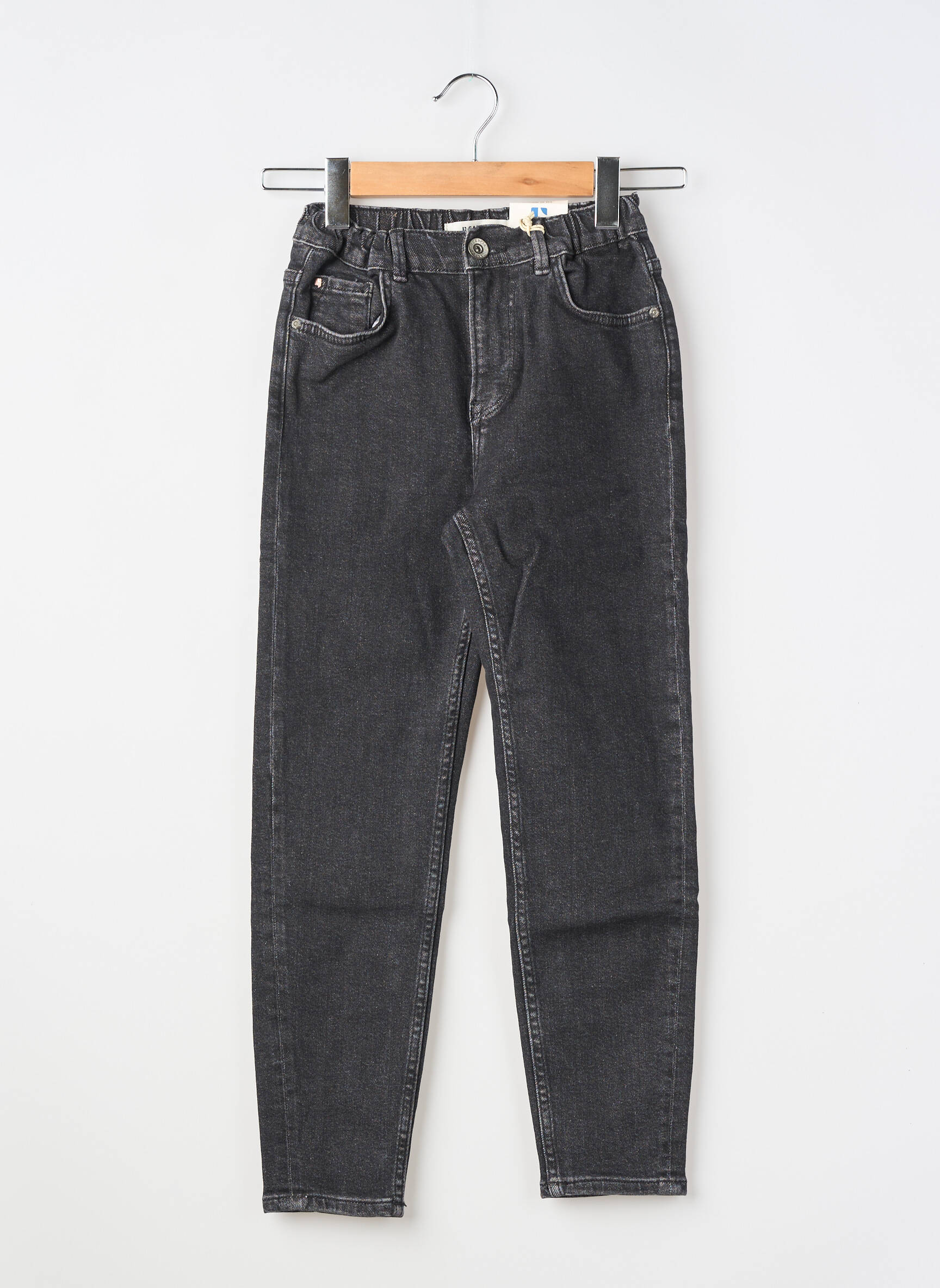 Jean coupe mom taille normale taille élastique noir GARCIA fille