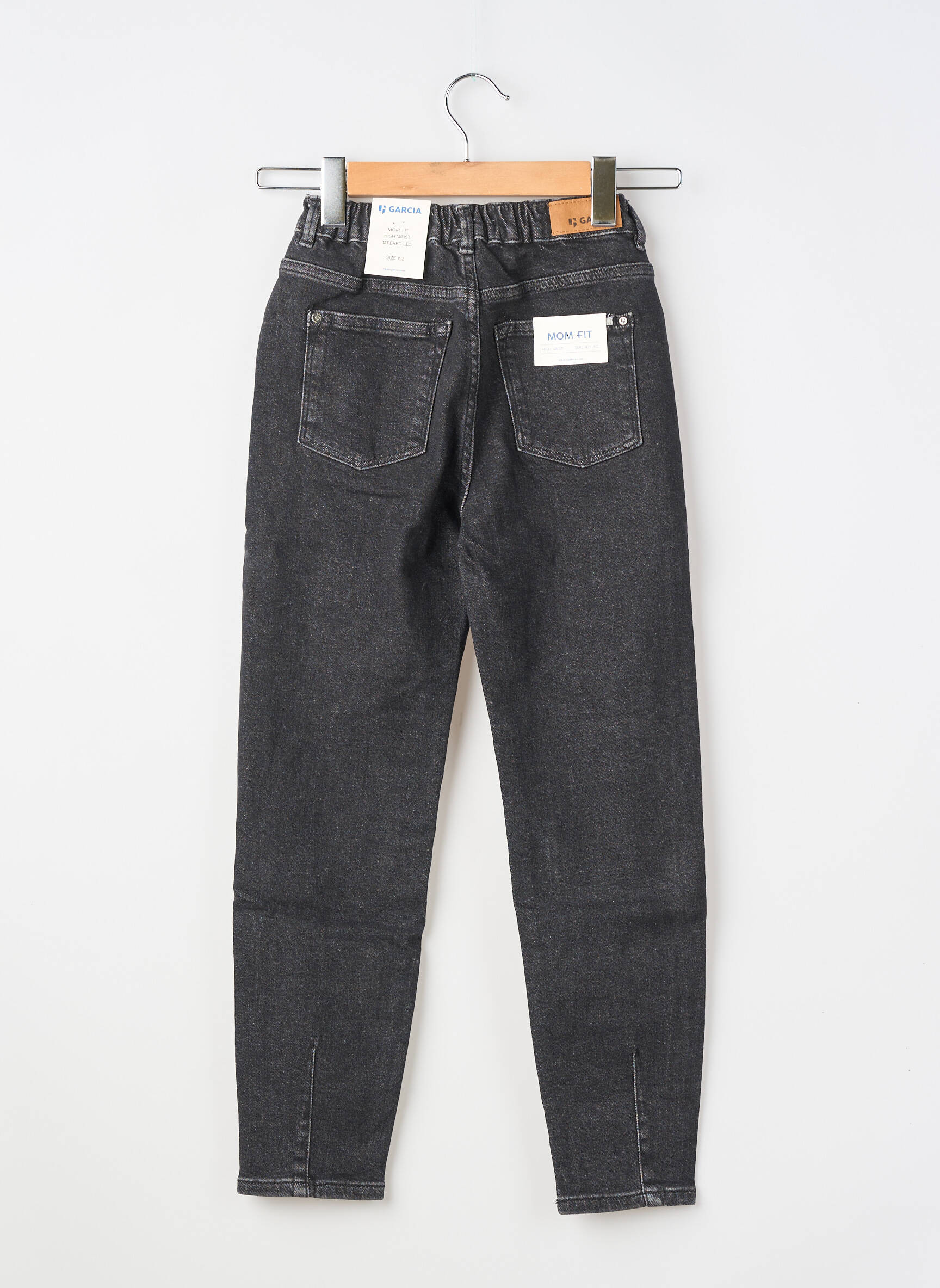 Jean coupe mom taille normale taille élastique noir GARCIA fille