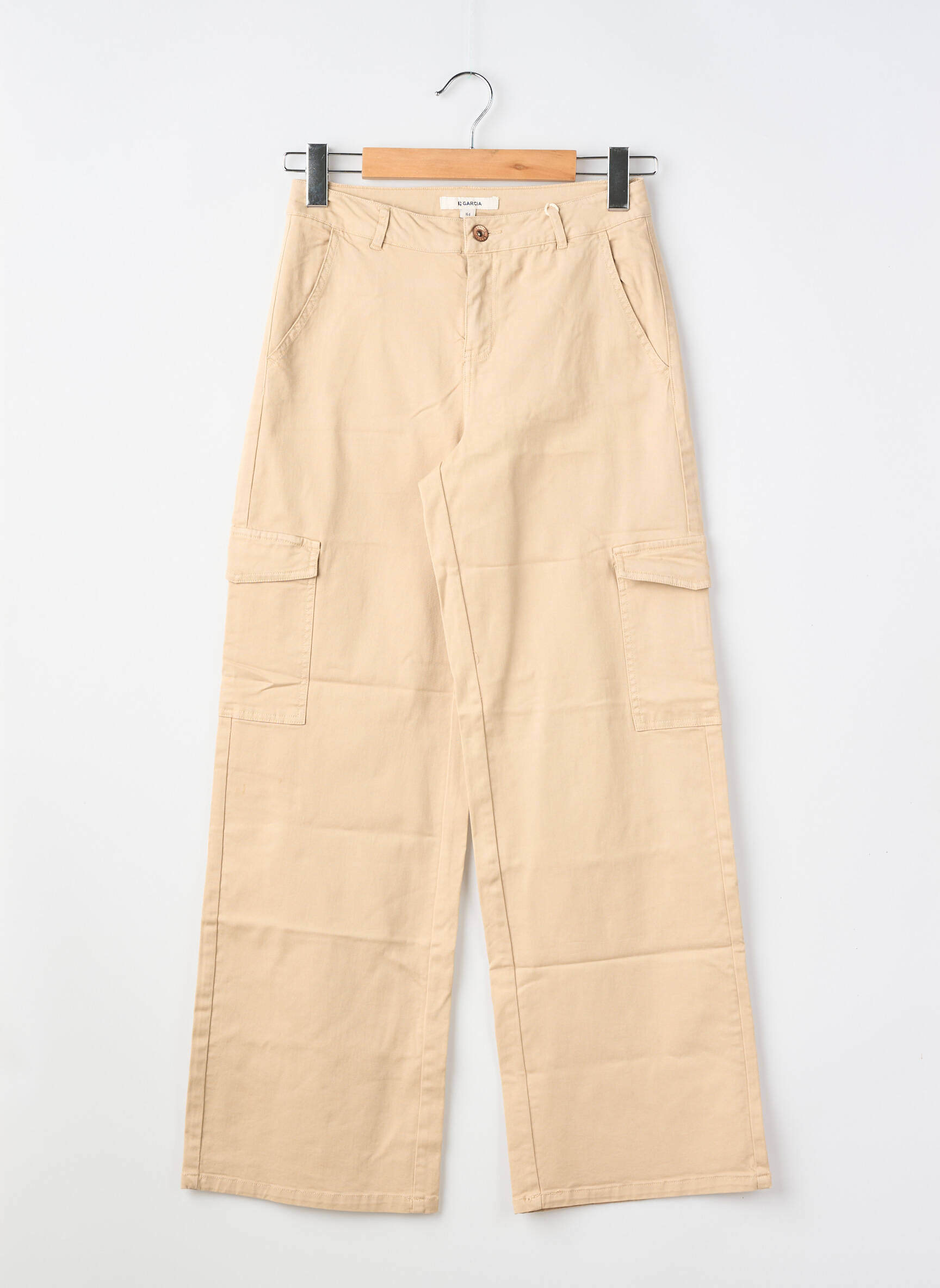Pantalon cargo coupe droite beige GARCIA fille