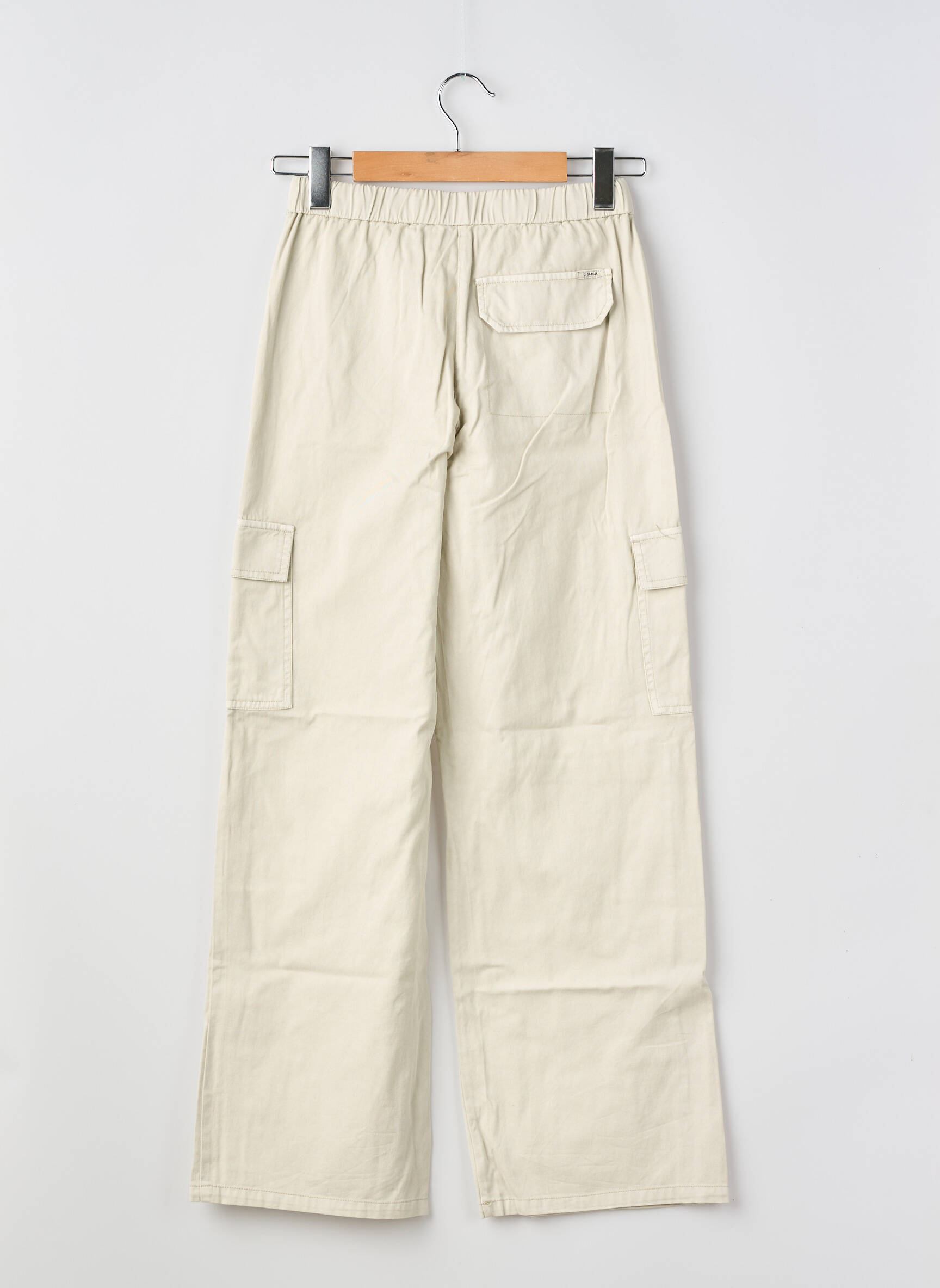 Pantalon cargo coupe droite taille élastique beige GARCIA fille