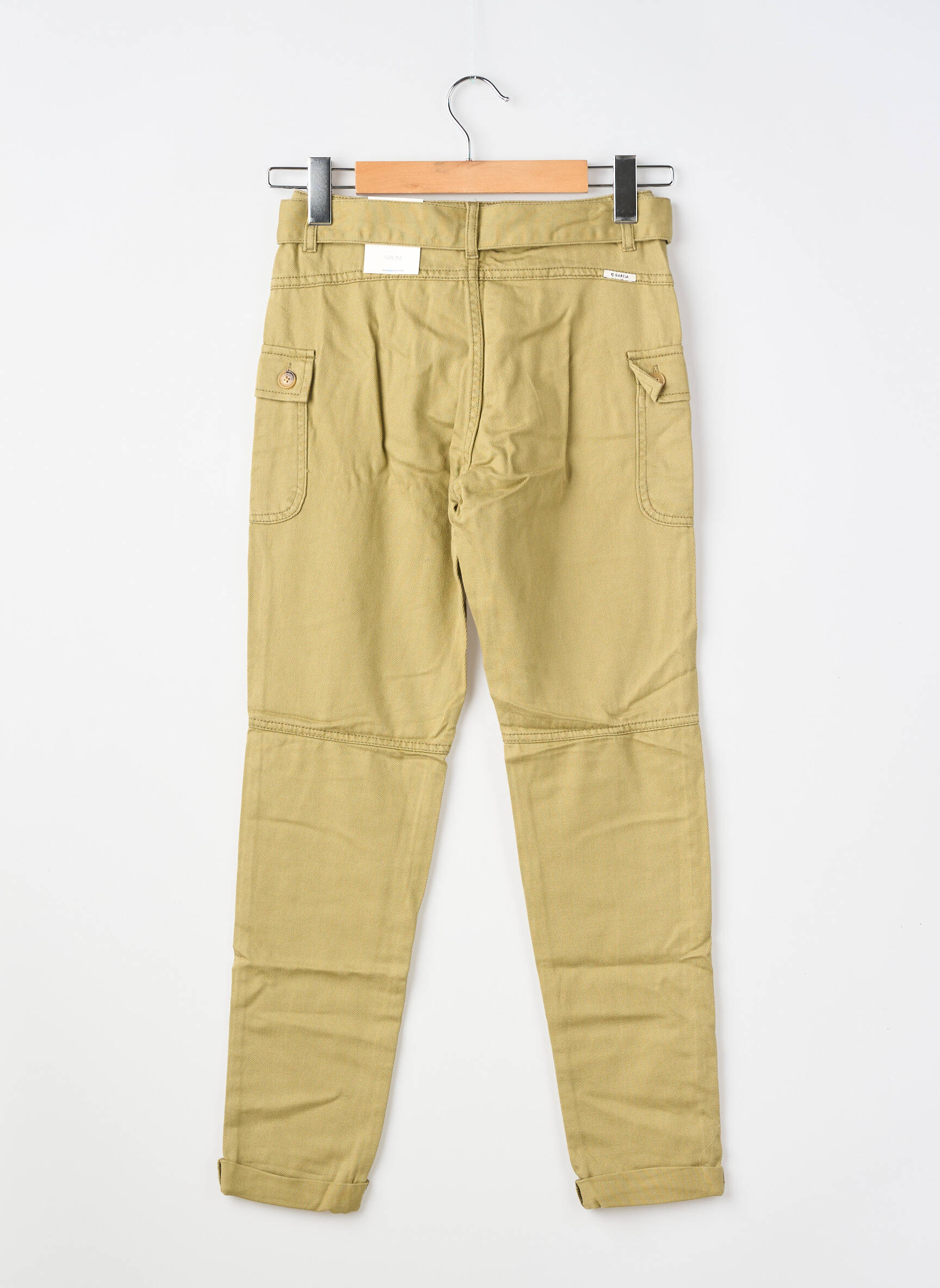 Pantalon slim tissage popeline vert GARCIA fille