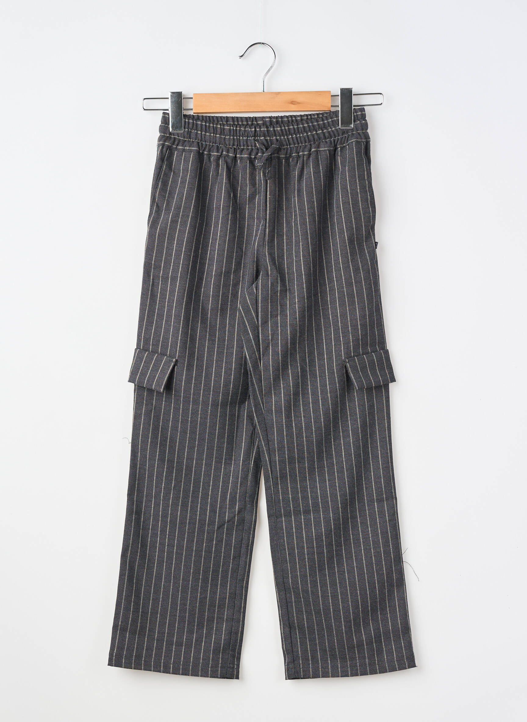 Pantalon cargo fermeture liens à nouer taille élastique noir LE TEMPS DES CERISES fille