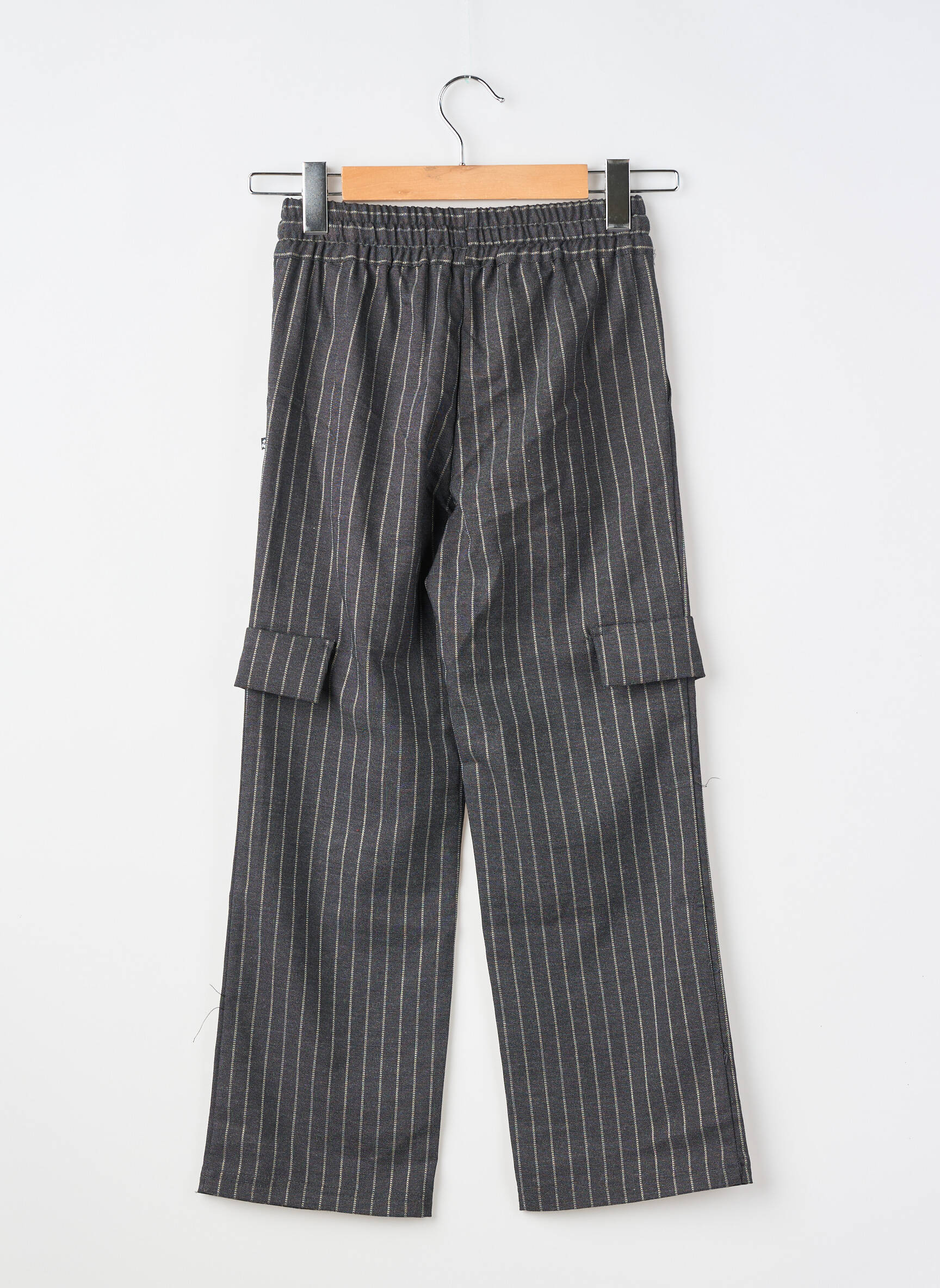Pantalon cargo fermeture liens à nouer taille élastique noir LE TEMPS DES CERISES fille