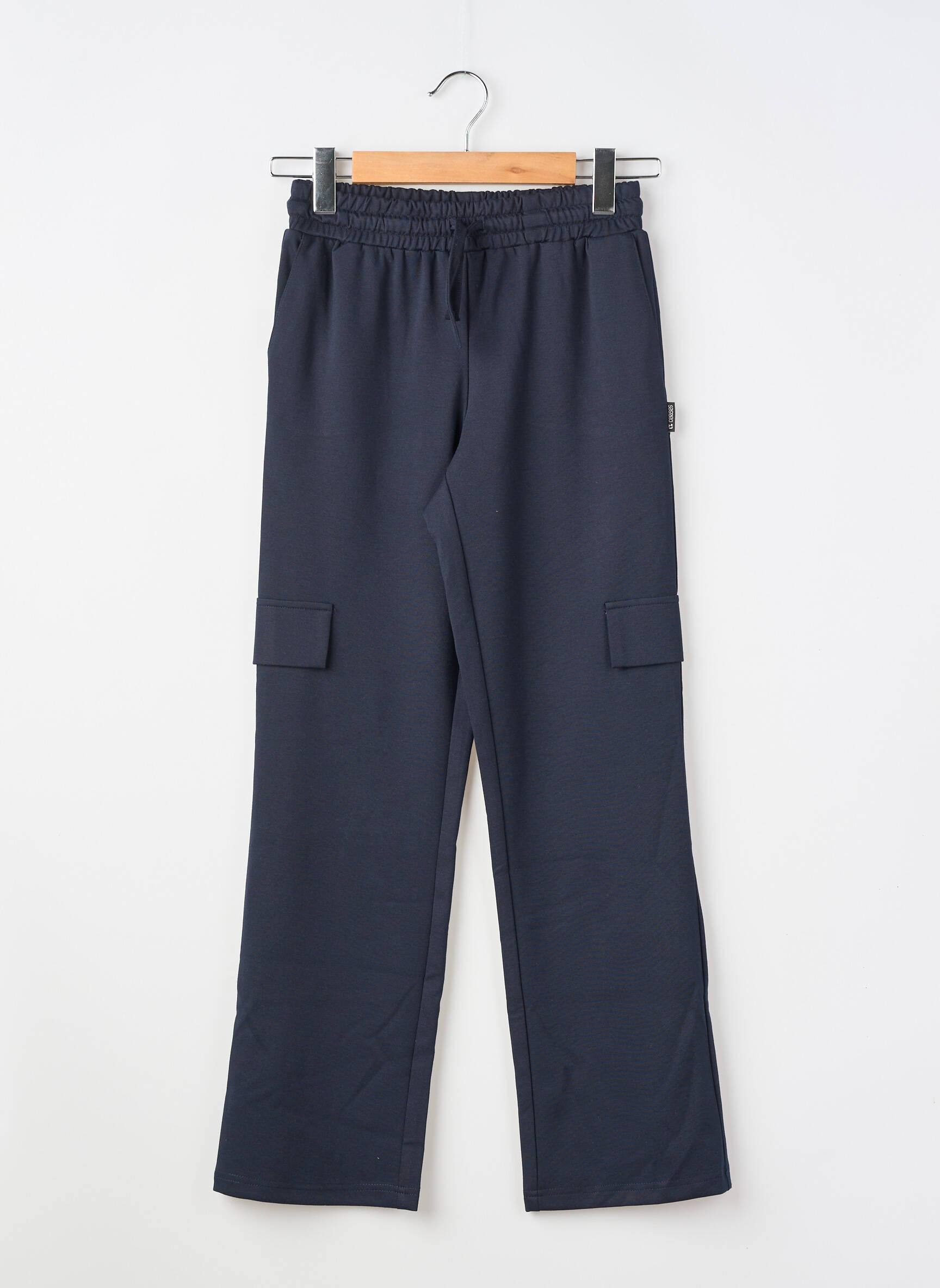 Pantalon cargo fermeture liens à nouer taille élastique bleu LE TEMPS DES CERISES fille