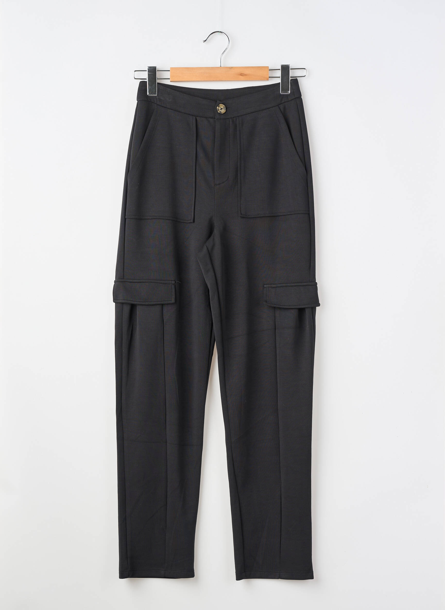 Pantalon cargo slim taille normale noir GARCIA femme