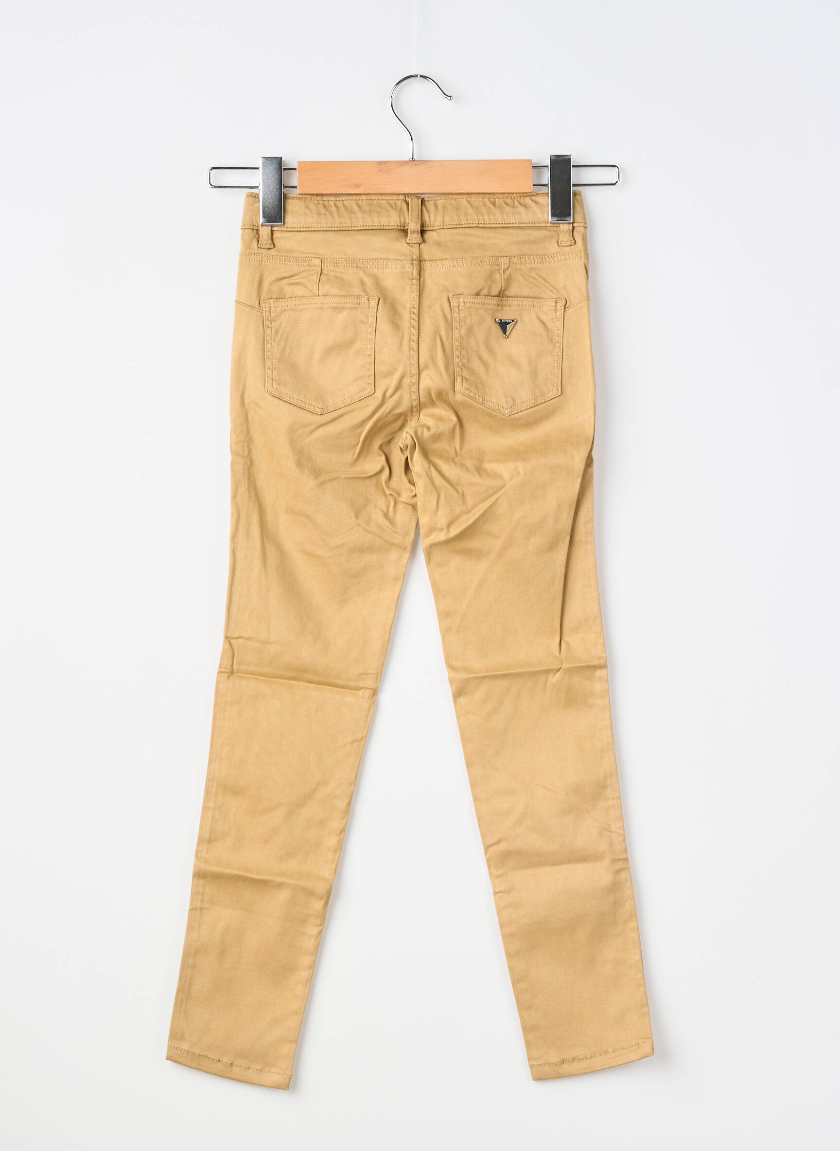 Pantalon slim tissage popeline marron GUESS fille
