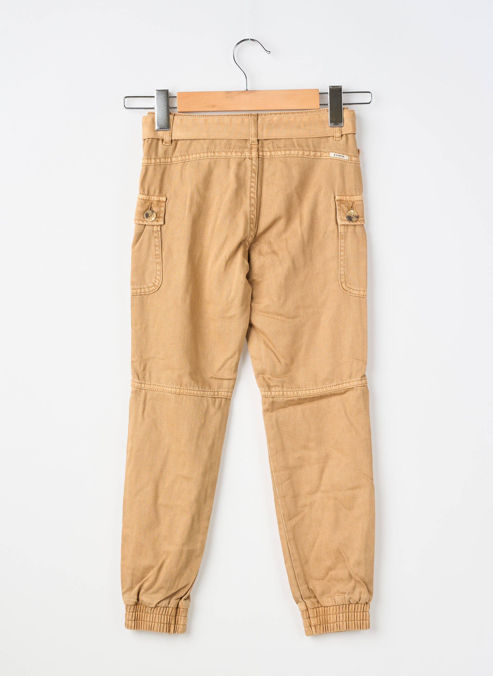 Pantalon slim tissage popeline marron GARCIA fille