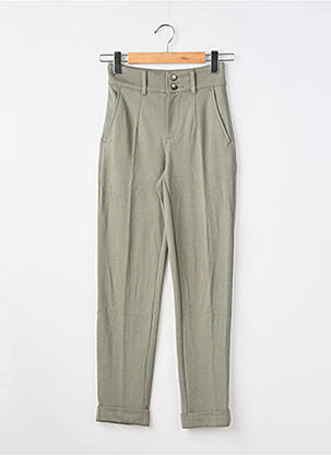 Pantalon chino fermeture zippée sous rabat boutonné taille haute vert STREET ONE femme