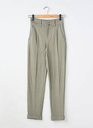 Pantalon chino fermeture zippée sous rabat boutonné taille haute vert STREET ONE femme