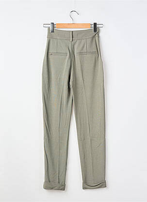 Pantalon chino fermeture zippée sous rabat boutonné taille haute vert STREET ONE femme