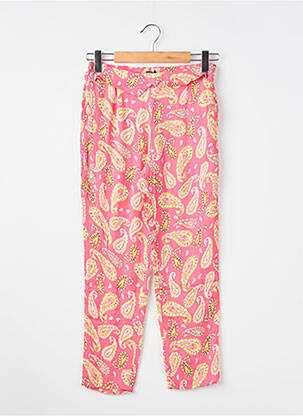 Pantalon droit poches taille élastique rose IKKS fille