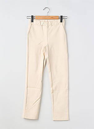 Pantalon slim stretch taille élastique beige GEISHA fille