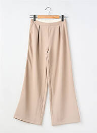Pantalon large tissage crêpe taille élastique beige MAYORAL fille