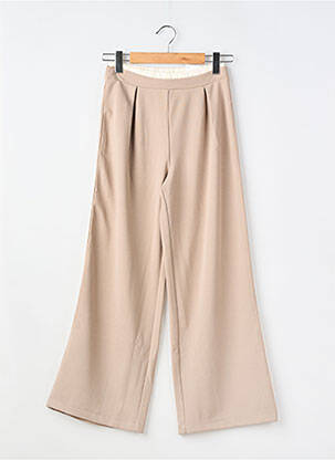 Pantalon large tissage crêpe taille élastique beige MAYORAL fille
