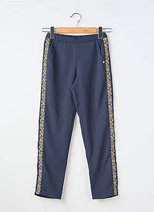 Pantalon droit resserrée sur le bas taille élastique bleu IKKS fille