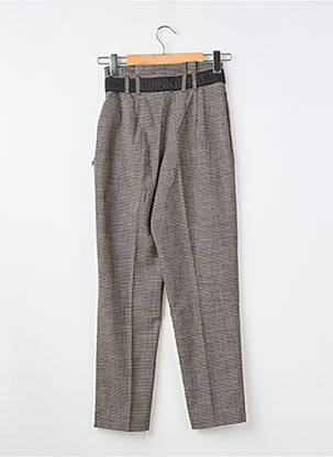 Pantalon droit coupe carotte taille à pinces marron LE TEMPS DES CERISES fille