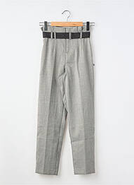 Pantalon droit coupe carotte taille à pinces gris LE TEMPS DES CERISES fille