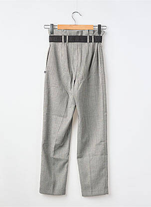 Pantalon droit coupe carotte taille à pinces gris LE TEMPS DES CERISES fille