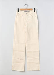 Pantalon droit fermeture zippée sous rabat boutonné taille ajustable beige GEISHA fille