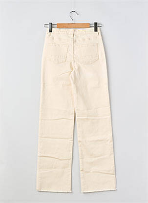 Pantalon droit fermeture zippée sous rabat boutonné taille ajustable beige GEISHA fille